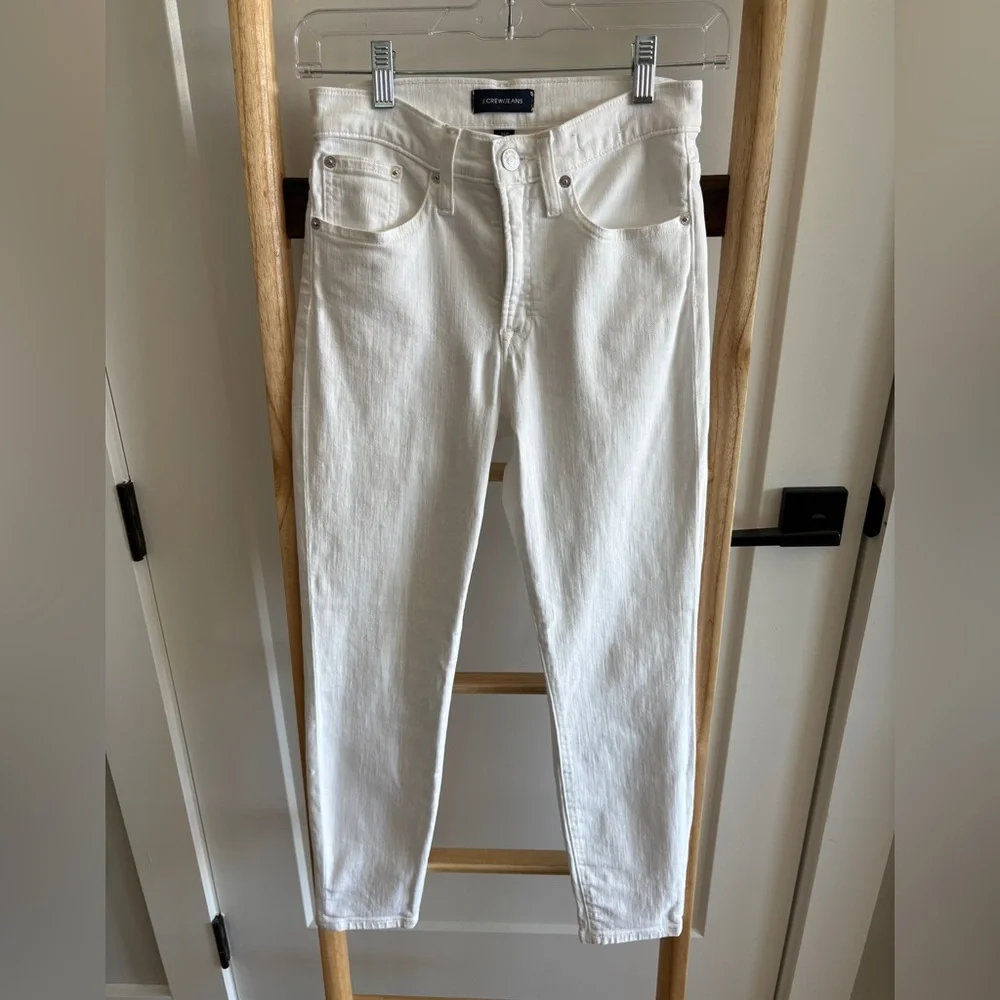 J. Crew Women's White Jeans (9” Toothpick High-Rise)